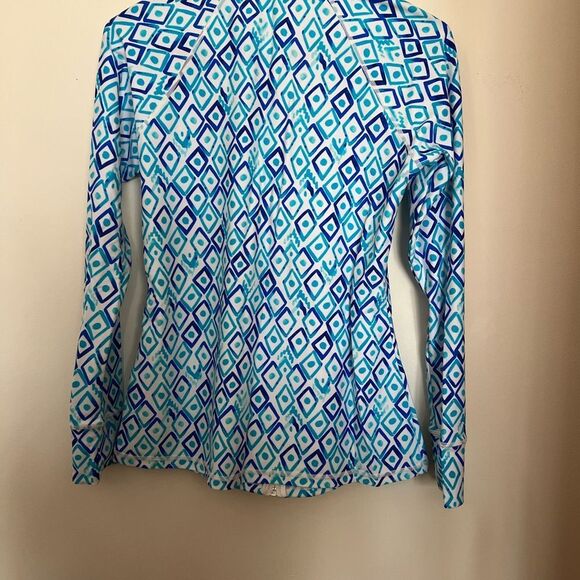 Blue Geometric Women's Jacket - Picture 3 of 3